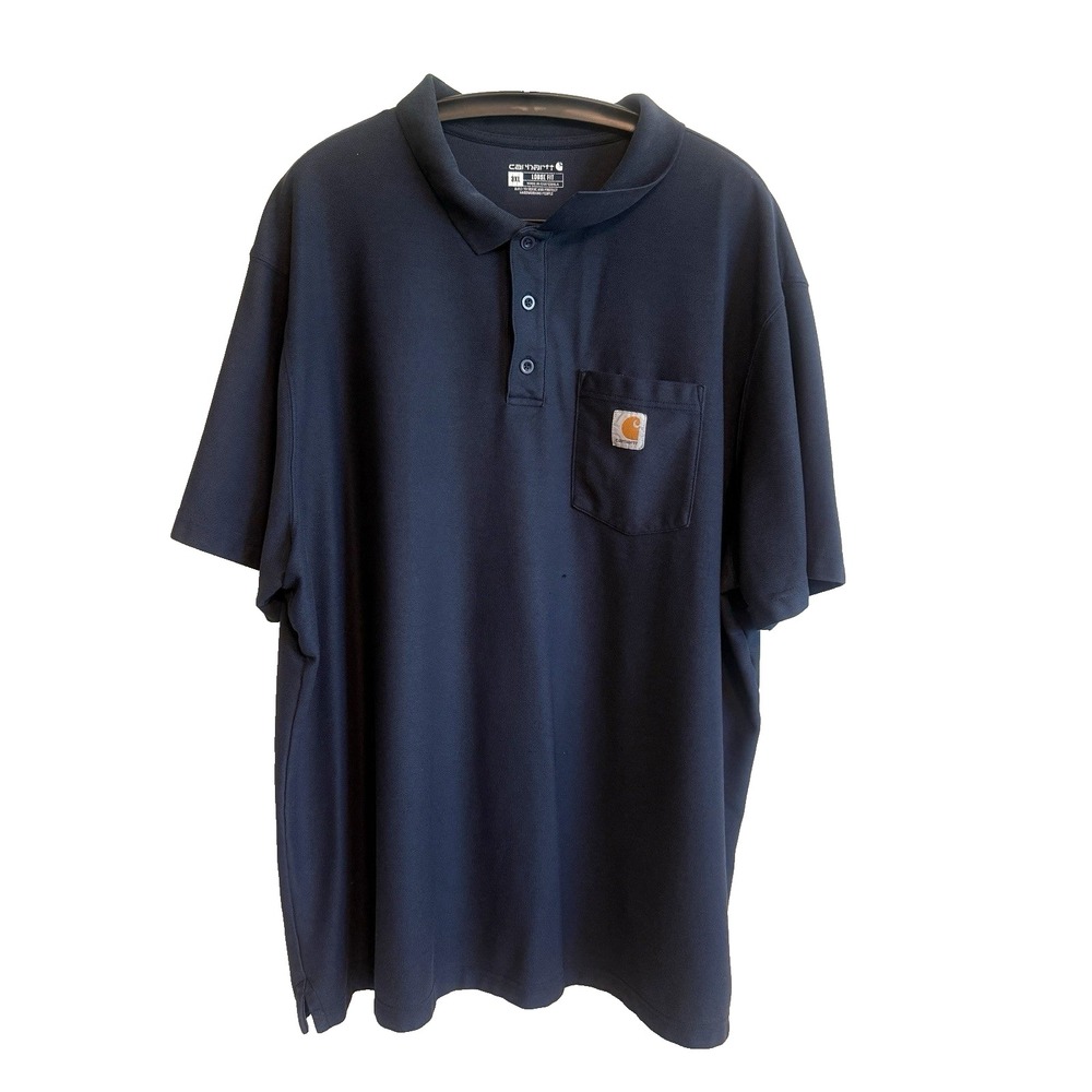 Carhartt Loose Fit Polo Shirt Mens 3XL Pocket Short Sleeve Classic Industrial